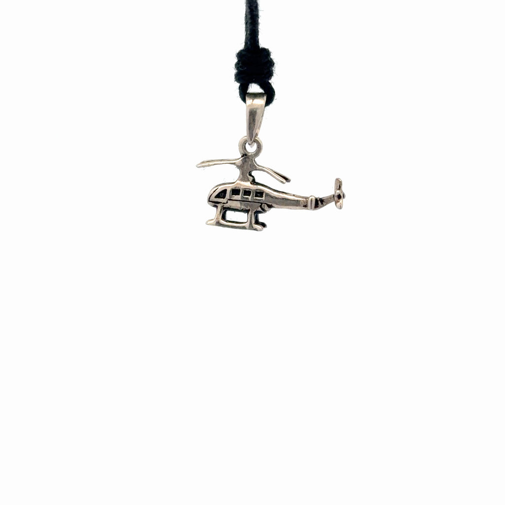 Mini Helicopter 92.5 Sterling Silver Gold Brass Charm Necklace Pendant Jewelry
