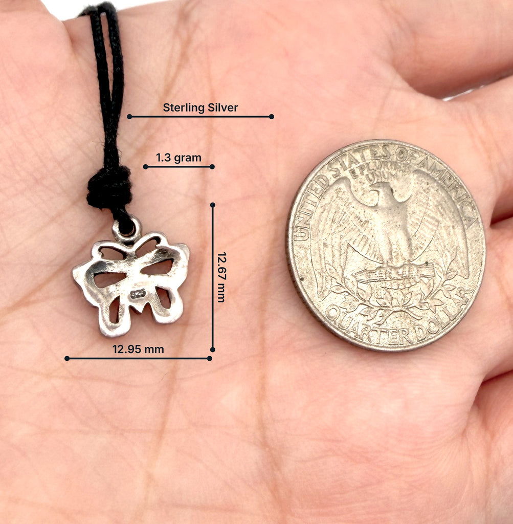 Handmade Butterfly Sterling-silver Pewter Brass Charm Necklace Pendant Jewelry