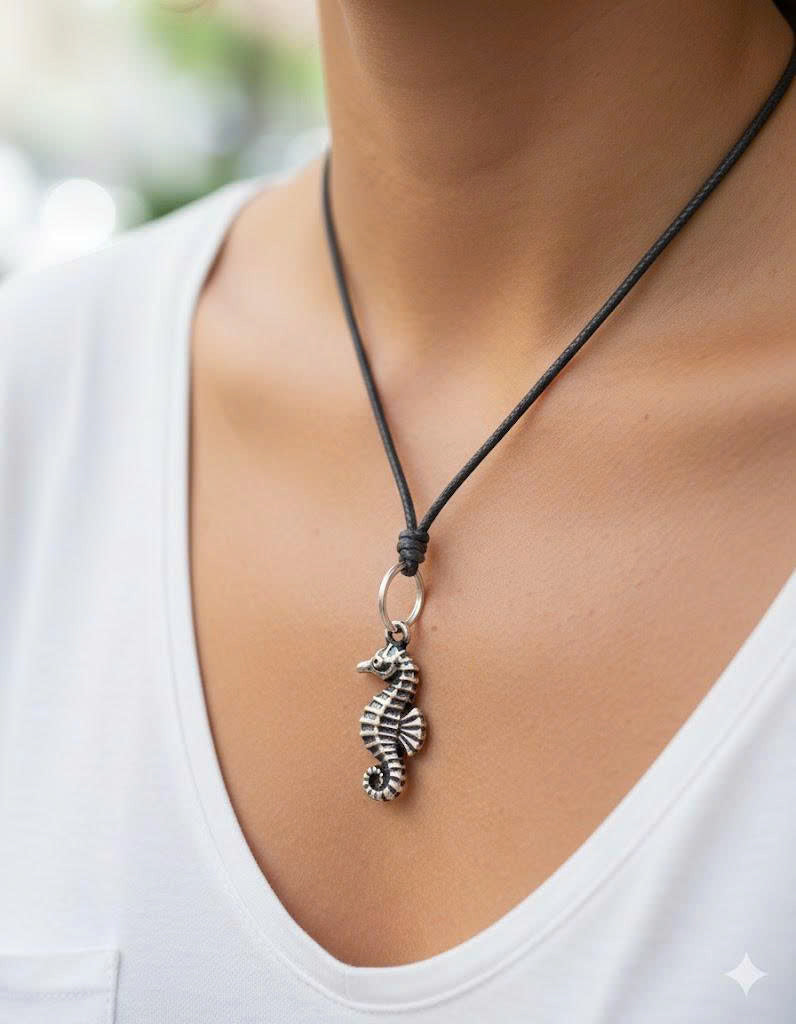 Sea Horse Ocean Silver Pewter Gold Brass Charm Necklace Pendant Jewelry