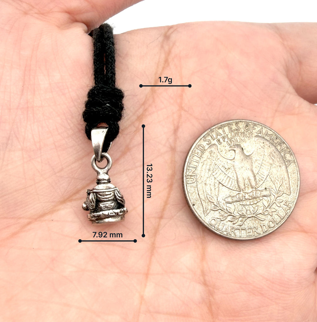Happy Smile Buddha 92.5 Sterling Silver Brass Charm Necklace Pendant Jewelry