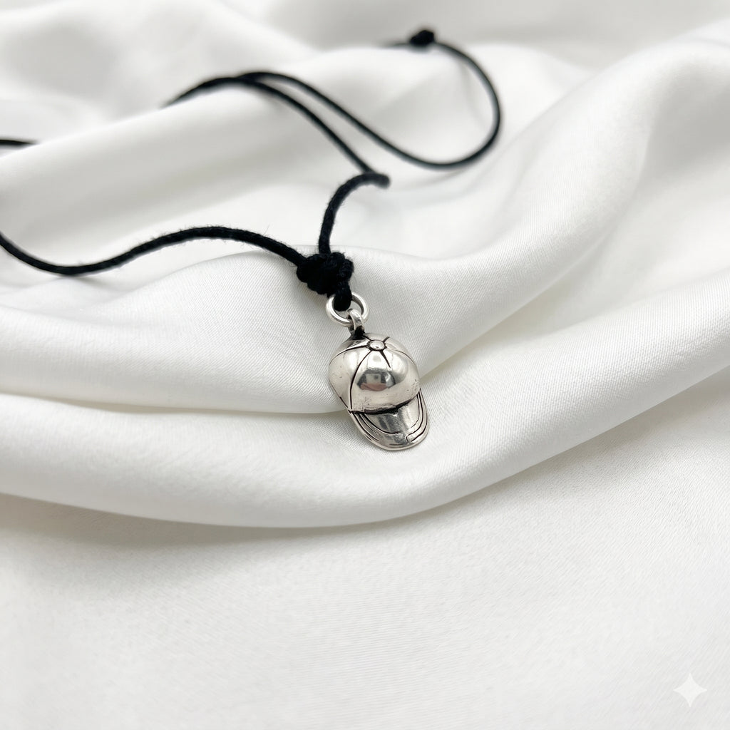 Baseball Cap 92.5 Sterling Silver Brass Charm Necklace Pendant Necklace Jewelry