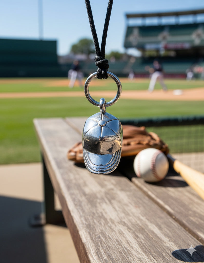 Baseball Cap 92.5 Sterling Silver Brass Charm Necklace Pendant Necklace Jewelry