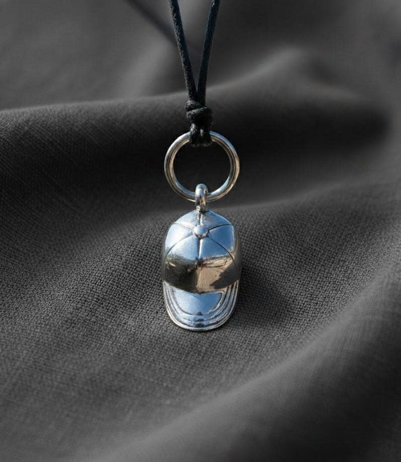 Baseball Cap 92.5 Sterling Silver Brass Charm Necklace Pendant Necklace Jewelry