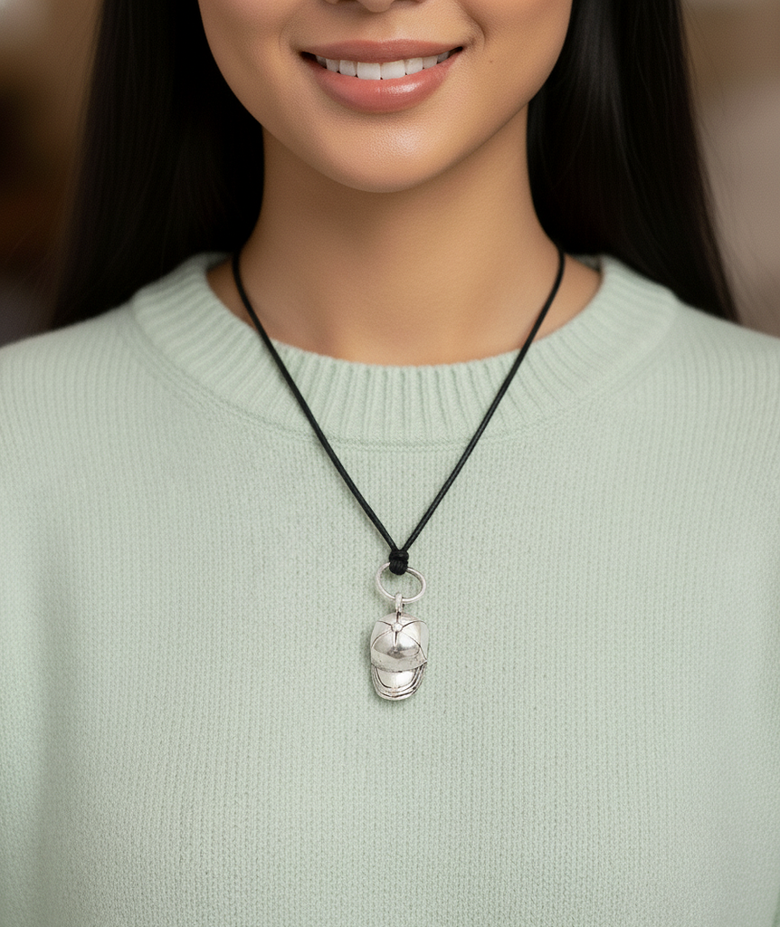 Baseball Cap 92.5 Sterling Silver Brass Charm Necklace Pendant Necklace Jewelry
