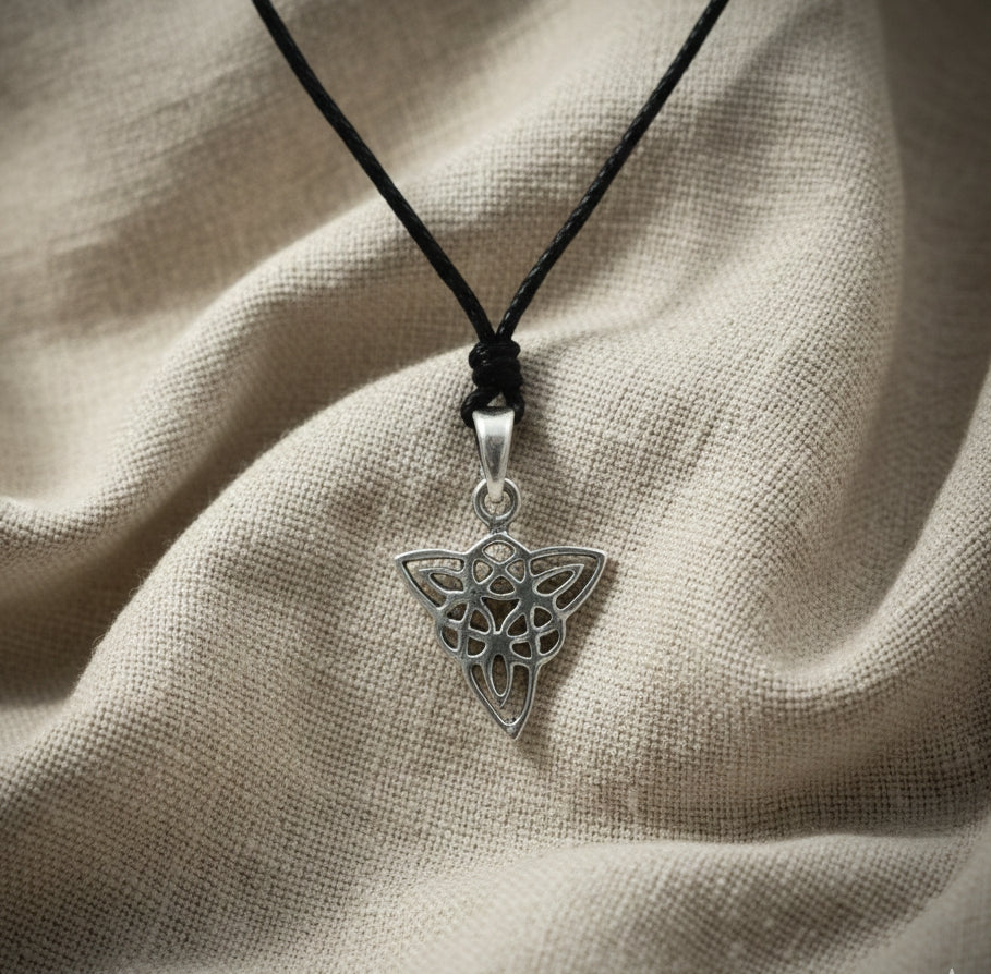 Classic Trilogy Triquetra 92.5 Sterling Silver Gold Brass Necklace Pendant Jewelry