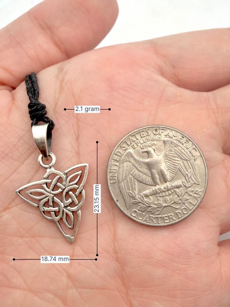 Classic Trilogy Triquetra 92.5 Sterling Silver Gold Brass Necklace Pendant Jewelry