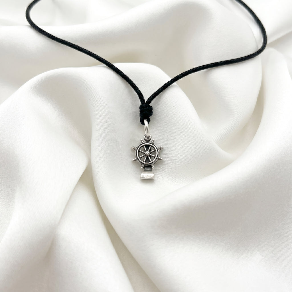 Authentic Ship Helm Sterling Silver Pewter Brass Necklace Pendant Jewelry