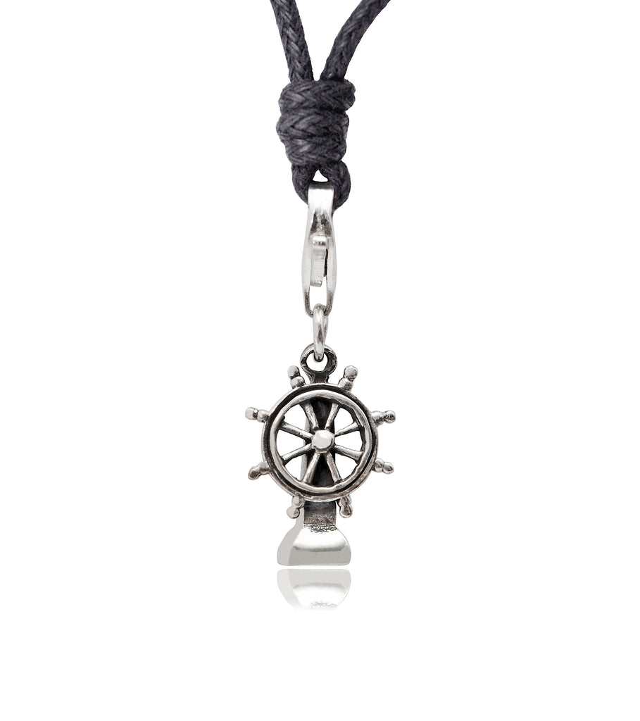 Authentic Ship Helm Sterling Silver Pewter Brass Necklace Pendant Jewelry
