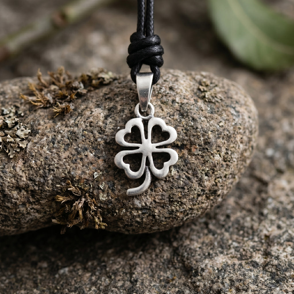 Four Leaf Clover Sterling-silver Pewter Gold Brass Charm Necklace Pendant Jewelry