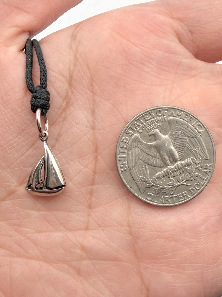 New Sail Boat Sterling-Silver Pewter Necklace Pendant Jewelry