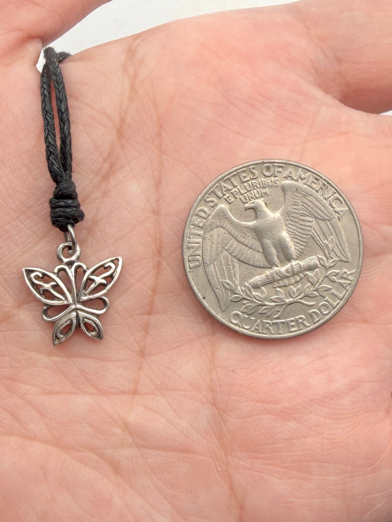 Elegant Butterfly Sterling Silver Pewter Gold Brass Charm Necklace Pendant Jewelry