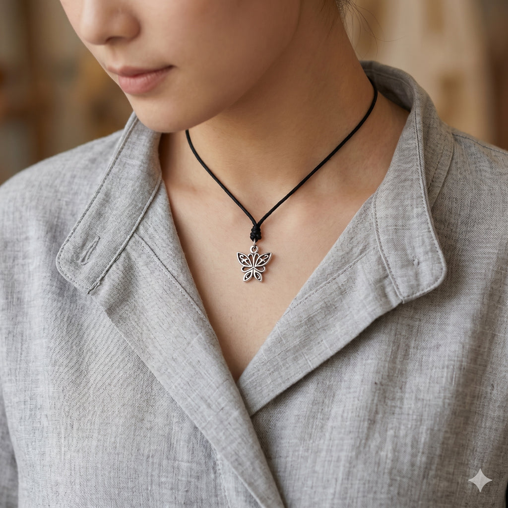 Elegant Butterfly Sterling Silver Pewter Gold Brass Charm Necklace Pendant Jewelry