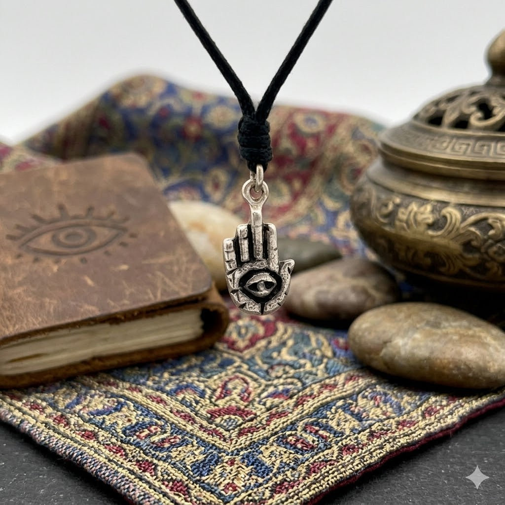 Hamsa Jewish Hand 92.5 Sterling Silver Pewter Brass Necklace Pendant Jewelry