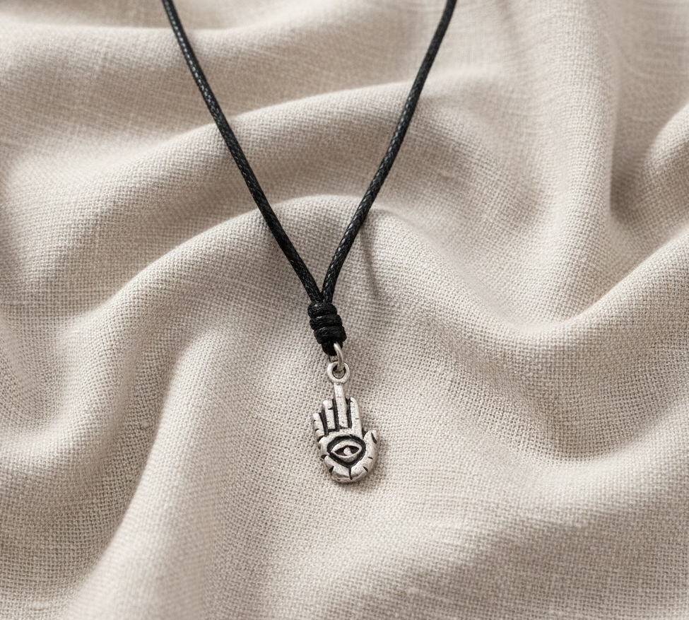 Hamsa Jewish Hand 92.5 Sterling Silver Pewter Brass Necklace Pendant Jewelry