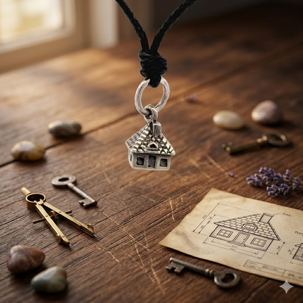 Sweet Mini Home 92.5 Sterling-silver Brass Necklace Pendant Jewelry