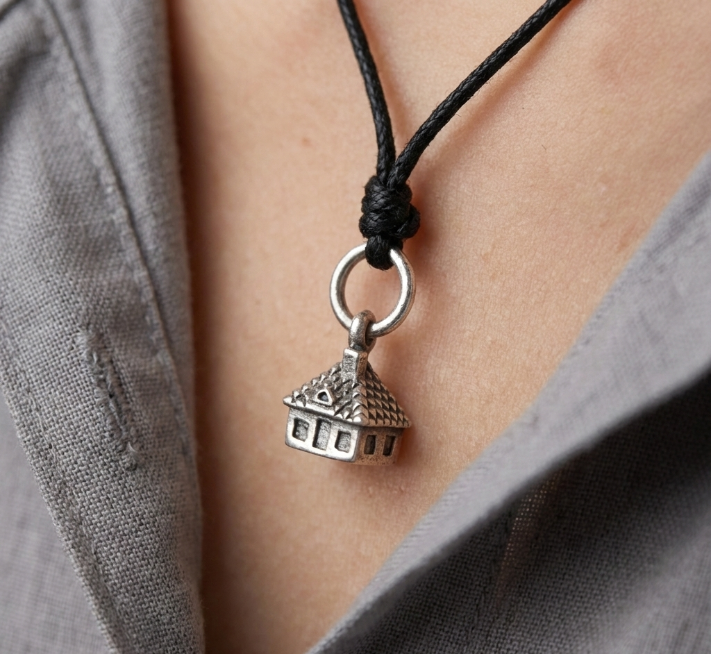 Sweet Mini Home 92.5 Sterling-silver Brass Necklace Pendant Jewelry