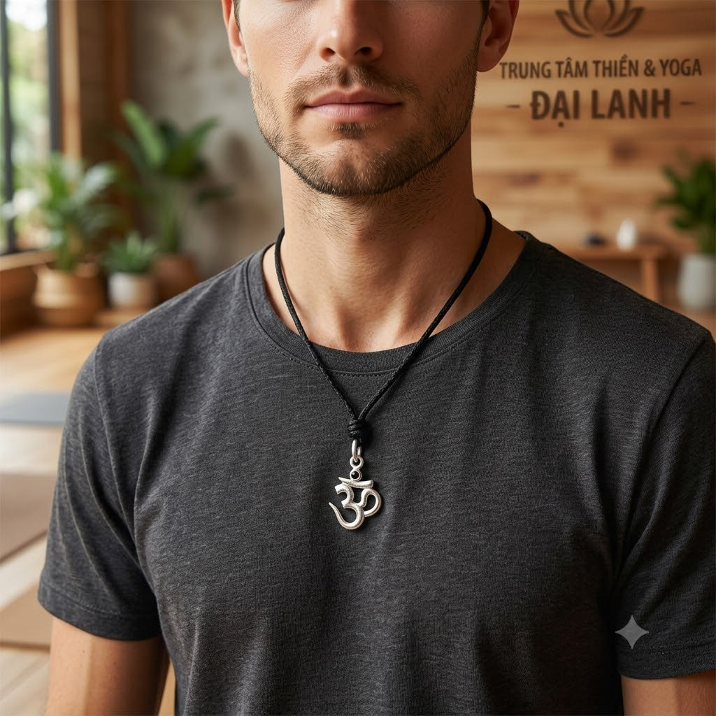 Hindu Aum Om Ohm 92.5 Sterling Silver Pewter Brass Charm Necklace Pendant Jewelry