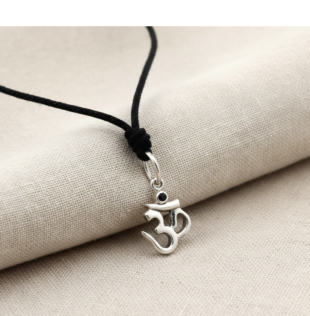 Hindu Aum Om Ohm 92.5 Sterling Silver Pewter Brass Charm Necklace Pendant Jewelry