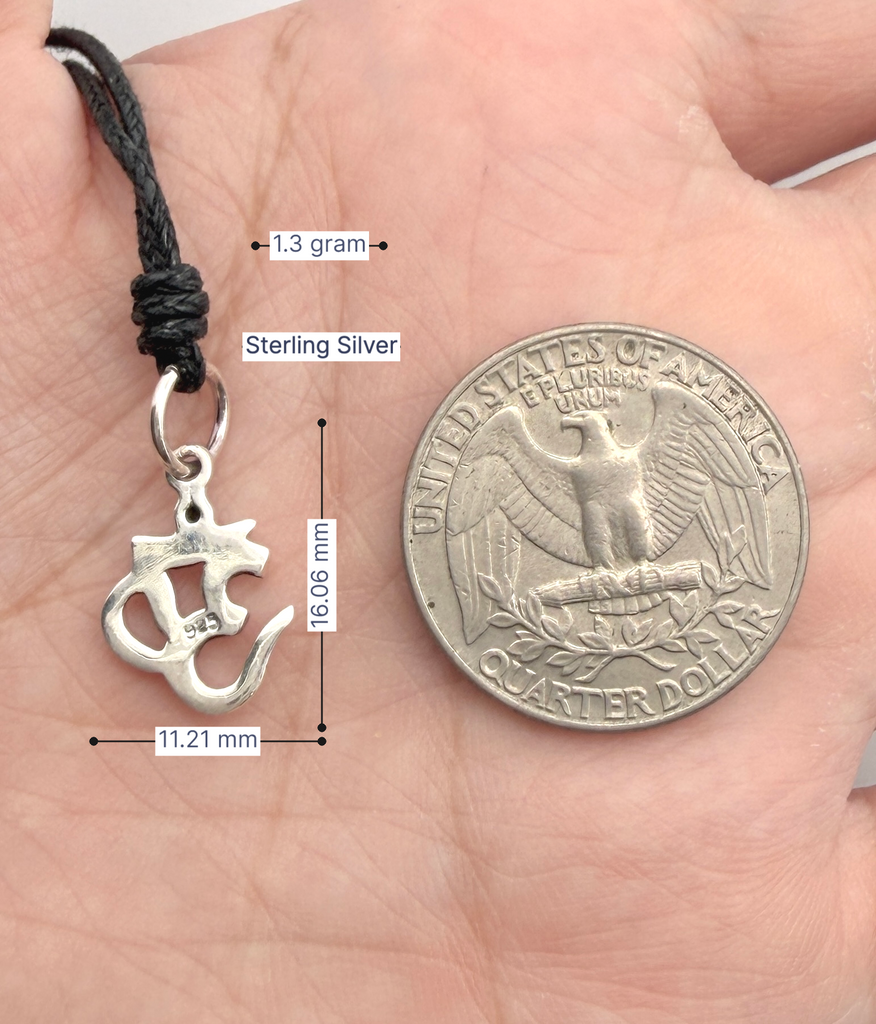 Hindu Aum Om Ohm 92.5 Sterling Silver Pewter Brass Charm Necklace Pendant Jewelry