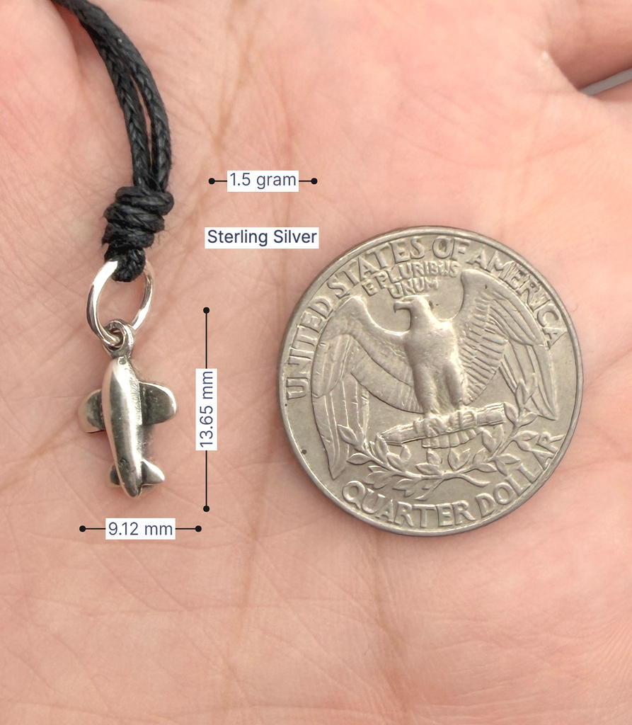 New Airplane 92.5 Sterling Silver Pewter Brass Charm Necklace Pendant Jewelry