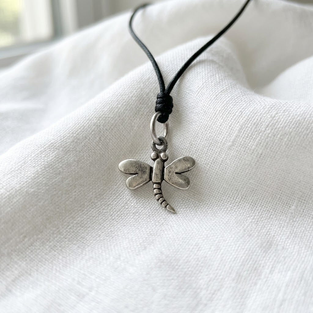 Cute Mini Dragonfly Sterling Silver Pewter Brass Charm Necklace Pendant Jewelry