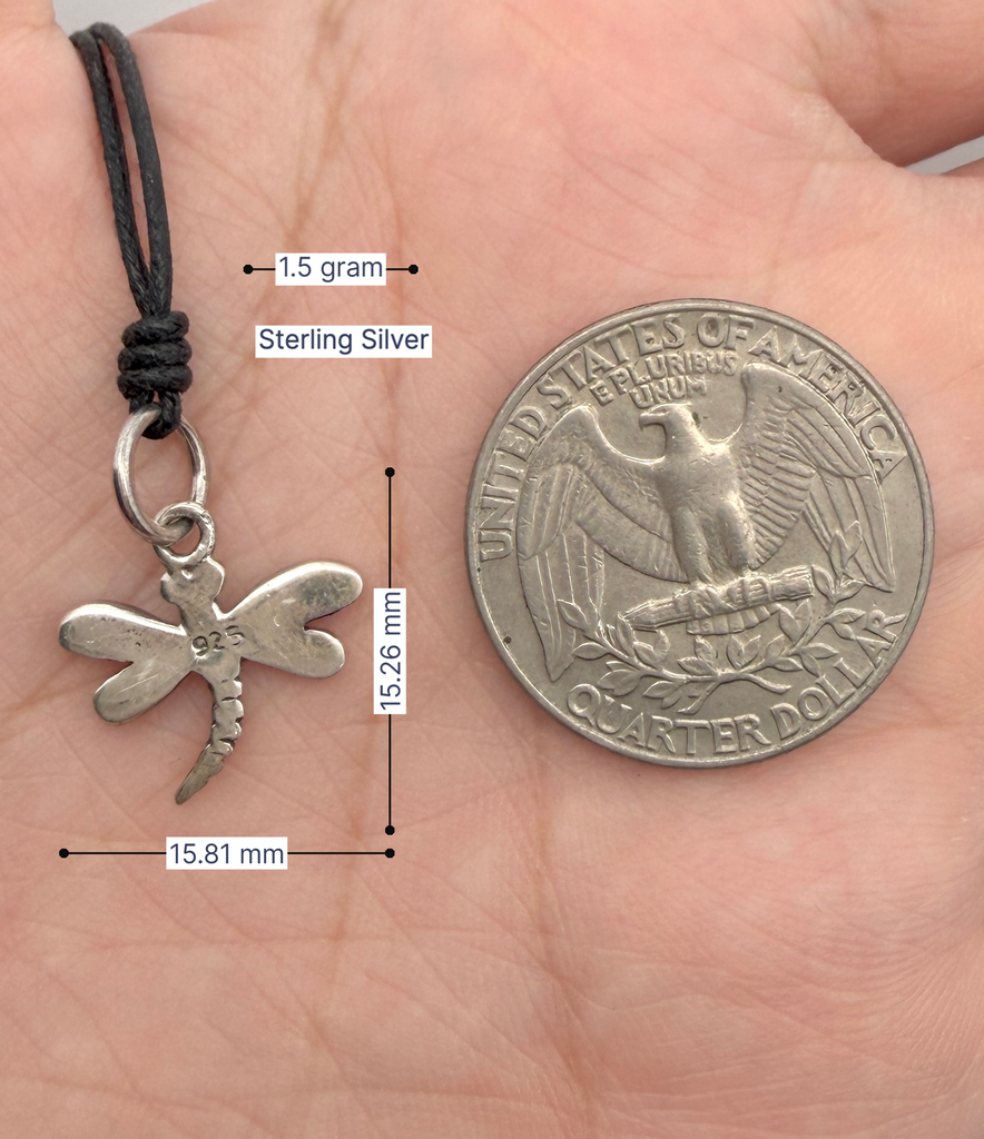 Cute Mini Dragonfly Sterling Silver Pewter Brass Charm Necklace Pendant Jewelry