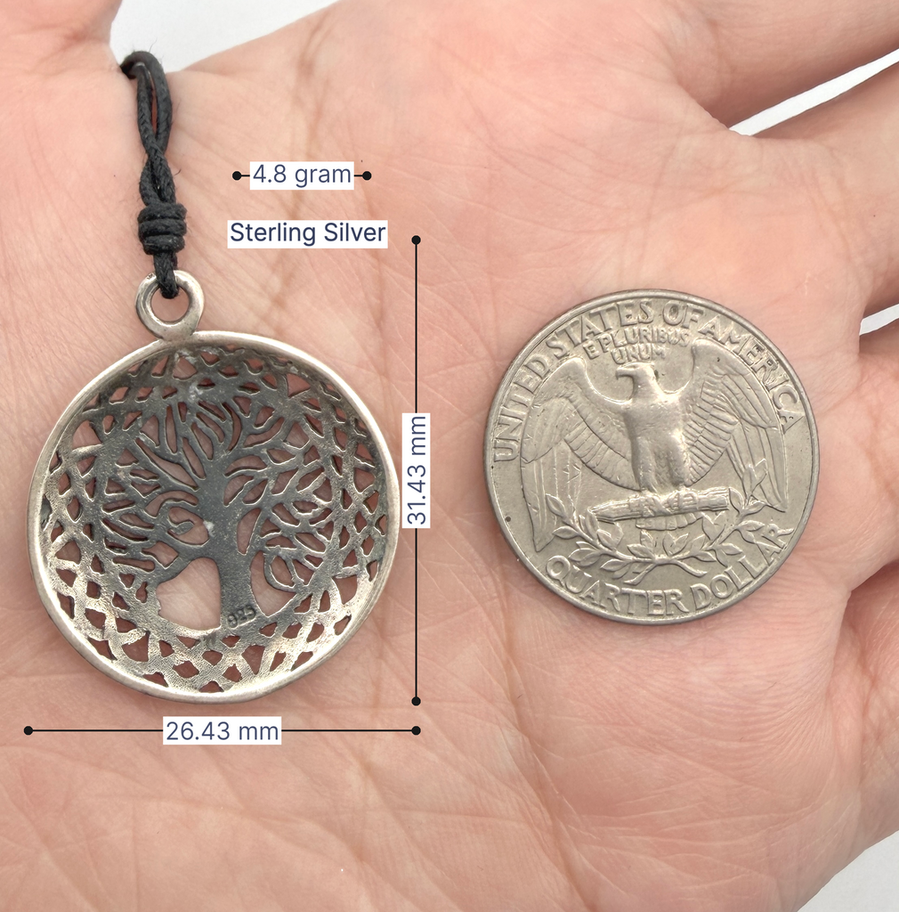 Tree of Life 92.5 Sterling Silver Brass Charm Necklace Pendant Necklace Jewelry