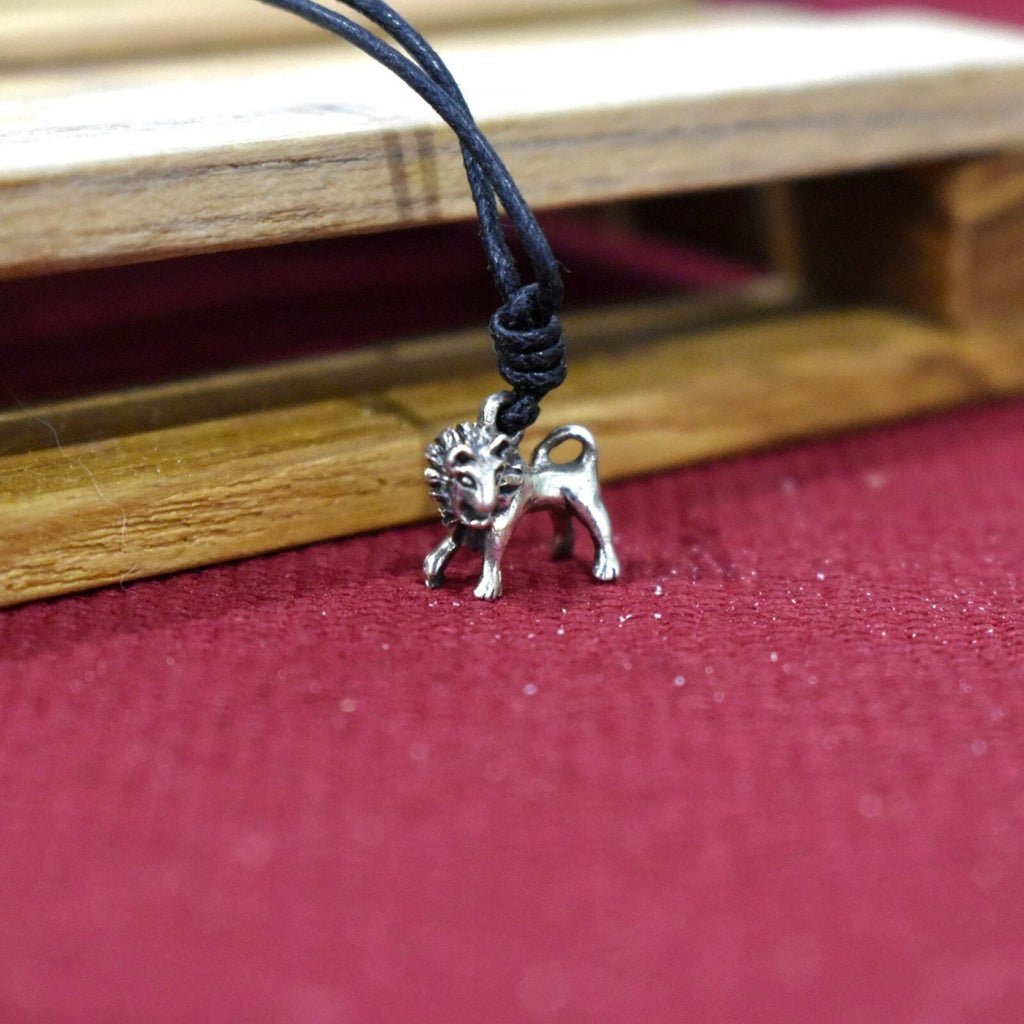 Lion Big Cat 92.5 Sterling Silver Gold Brass Charm Necklace Pendant Jewelry