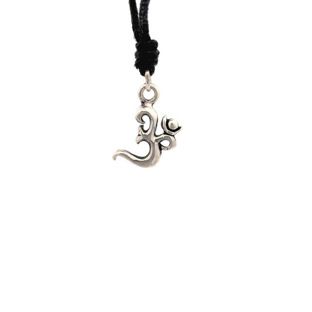 Handmade Om Ohm 92.5 Sterling Silver Pewter Brass Charm Necklace Pendant Jewelry