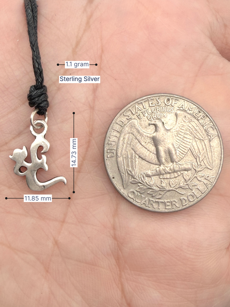 Handmade Om Ohm 92.5 Sterling Silver Pewter Brass Charm Necklace Pendant Jewelry