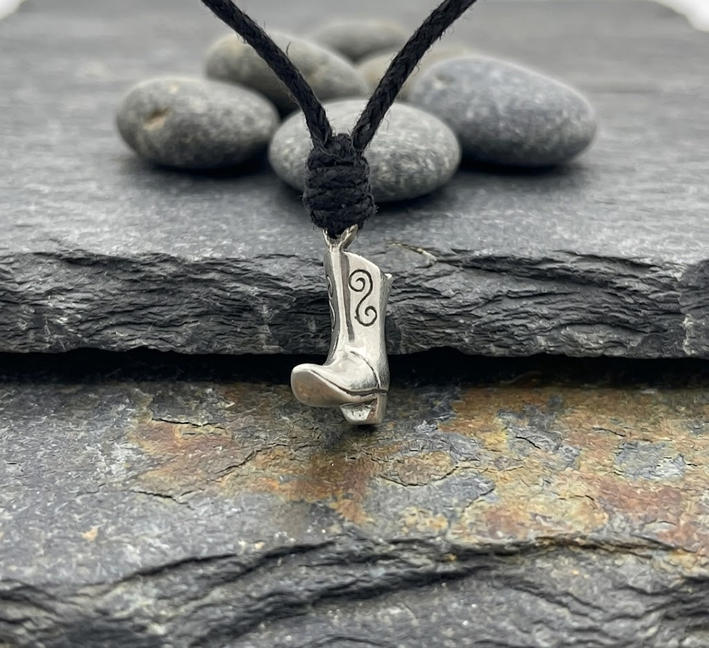 Fashion Cowboy Boots Sterling Silver Pewter Brass Charm Necklace Pendant Jewelry