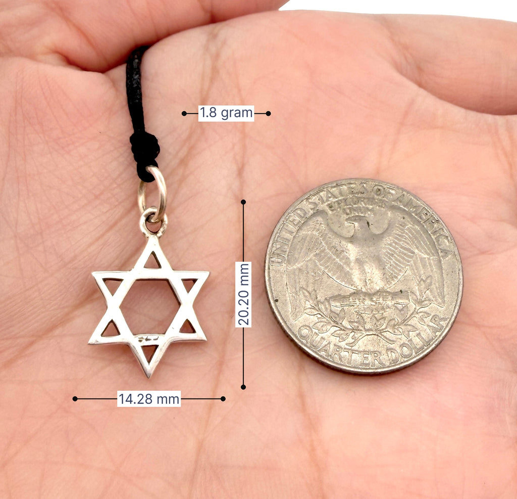 Star of David 92.5 Sterling Silver Pewter Brass Charm Necklace Pendant Jewelry