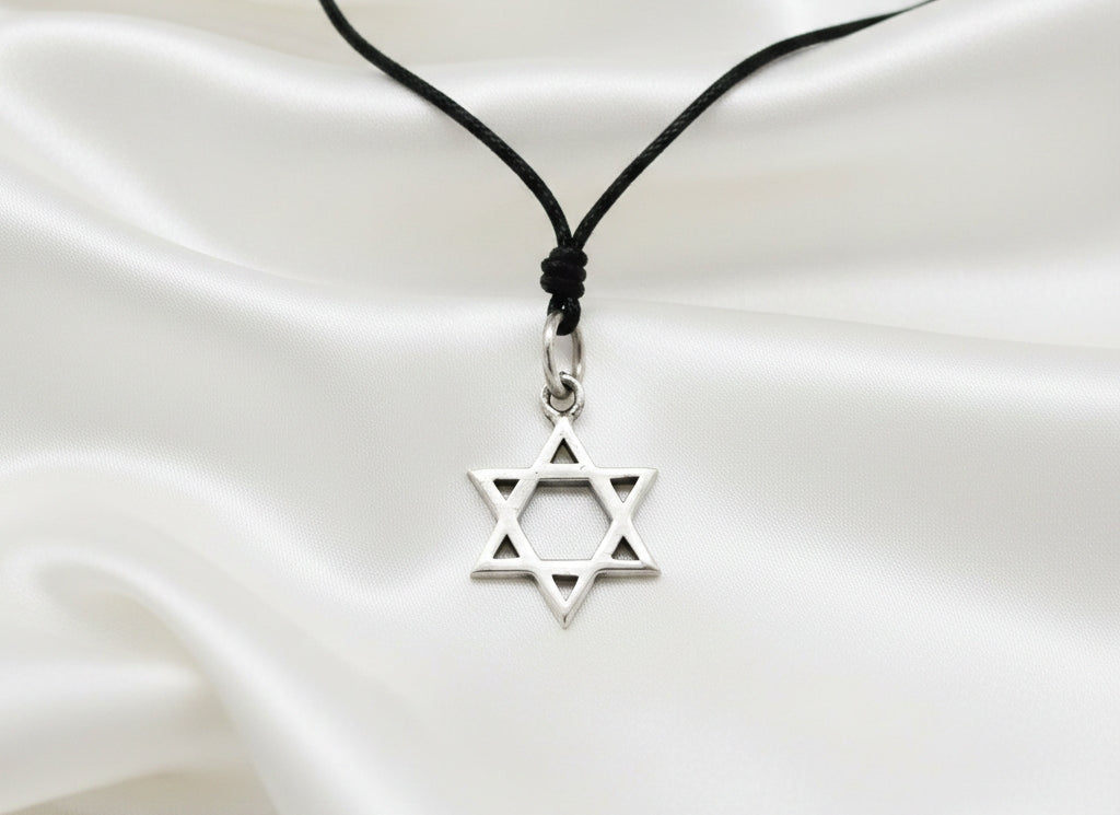 Star of David 92.5 Sterling Silver Pewter Brass Charm Necklace Pendant Jewelry