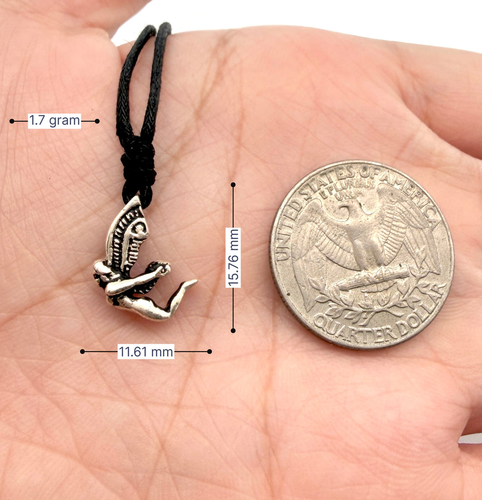 Fairy Pixie 92.5 Sterling Silver Gold Brass Charm Necklace Pendant Jewelry