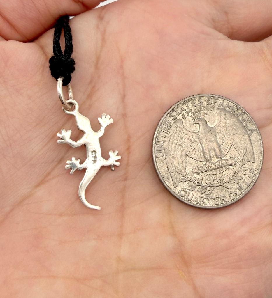 Lizard Reptile Handmade 92.5 Sterling Silver Necklace Pendant Jewelry
