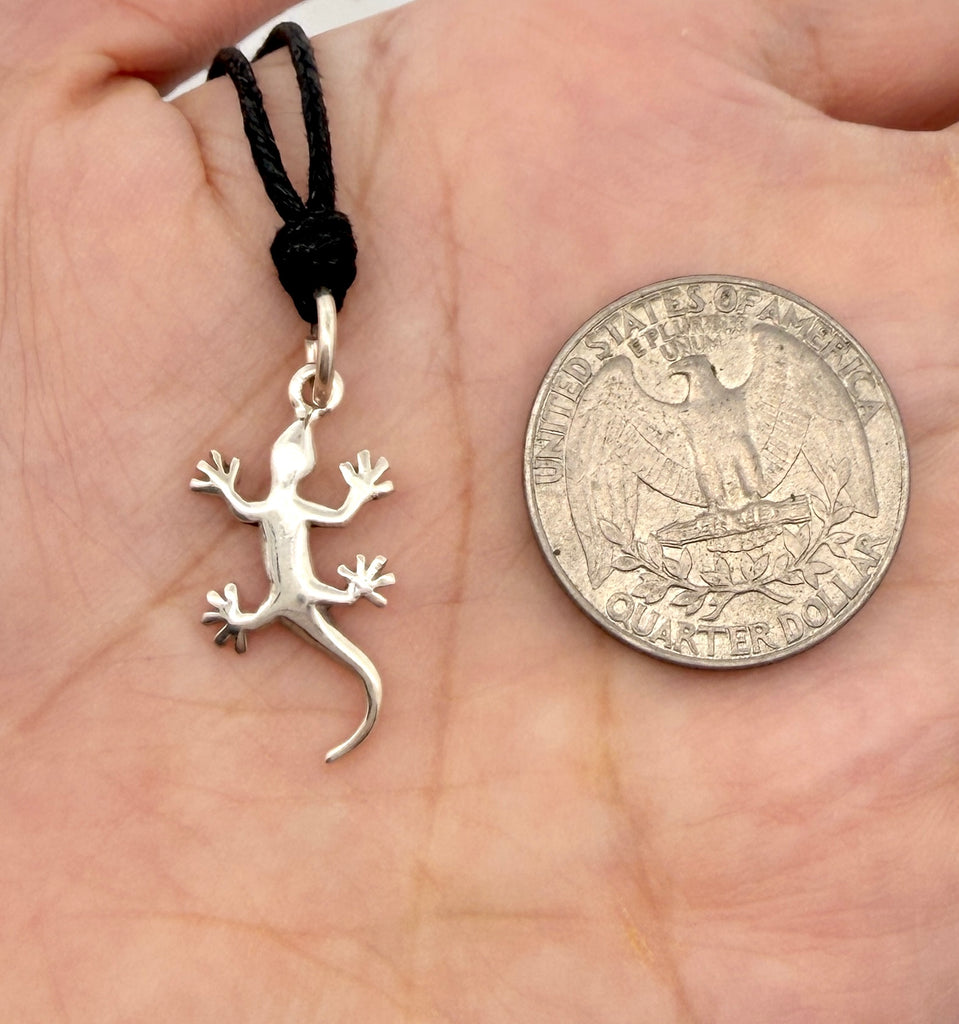 Lizard Reptile Handmade 92.5 Sterling Silver Necklace Pendant Jewelry