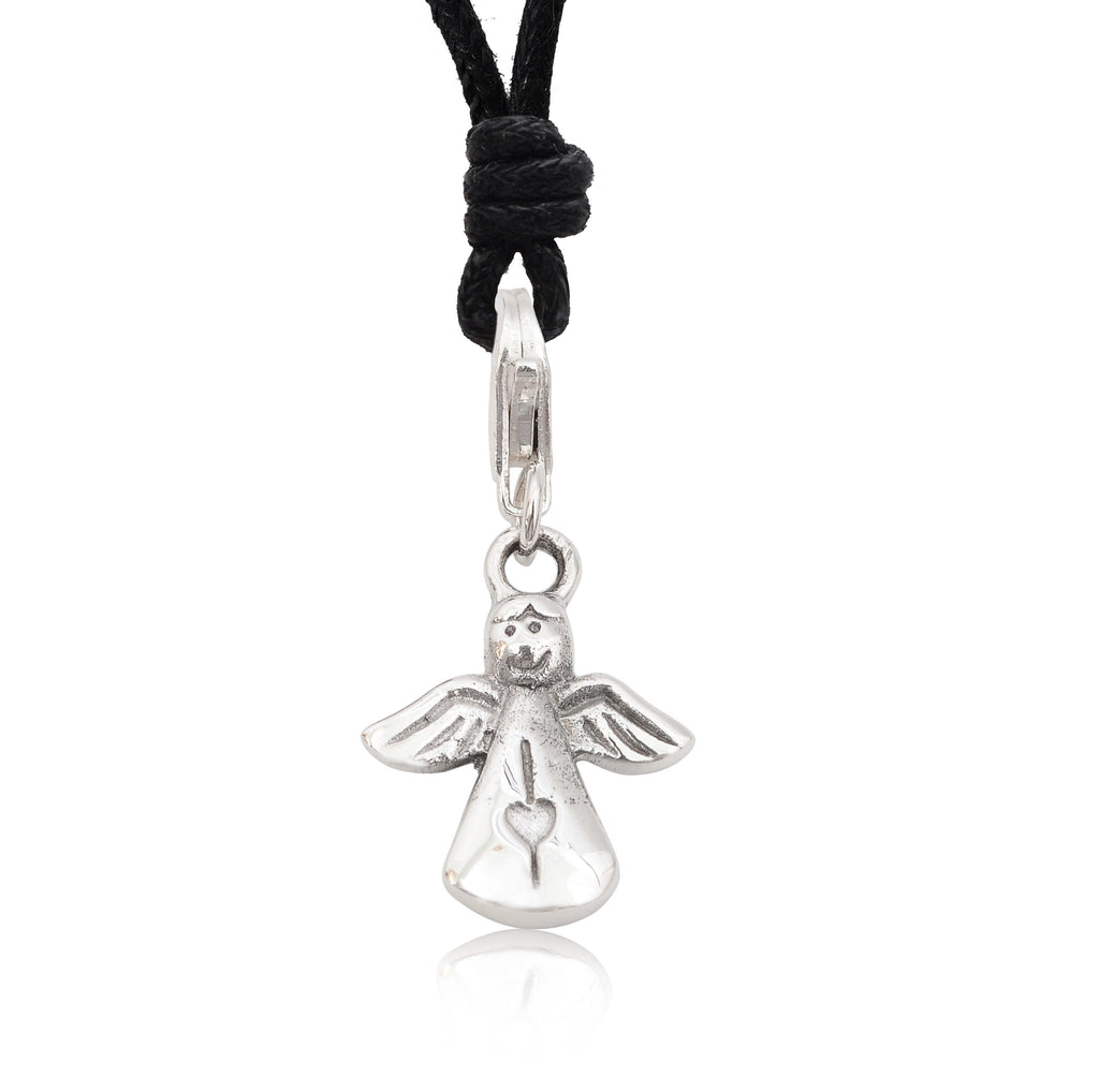 Lovely Angel Sterling Silver Pewter Gold Brass Charm Necklace Pendant Jewelry