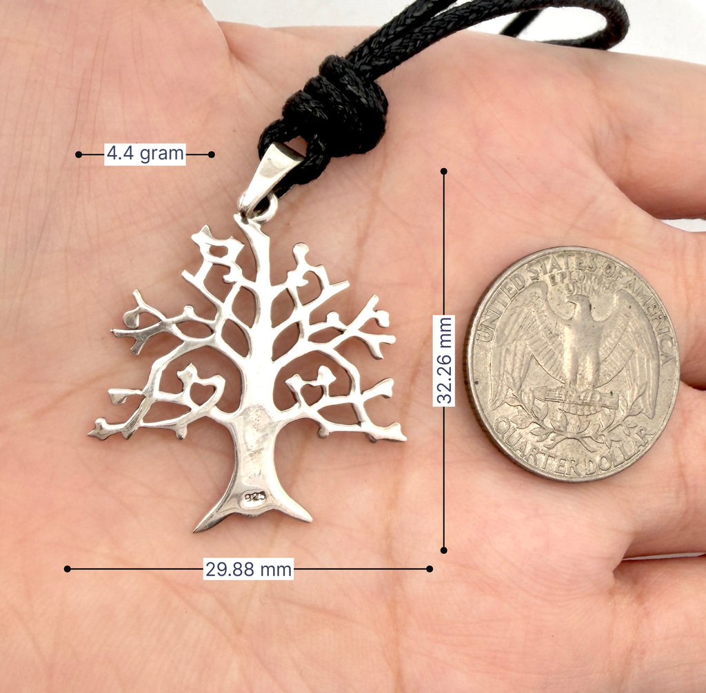 Oak Tree 92.5 Sterling Silver Gold Brass Charm Necklace Pendant Jewelry