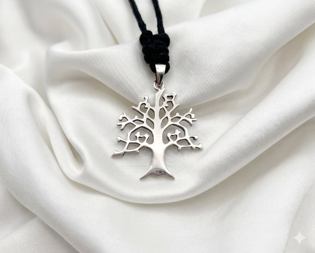 Oak Tree 92.5 Sterling Silver Gold Brass Charm Necklace Pendant Jewelry