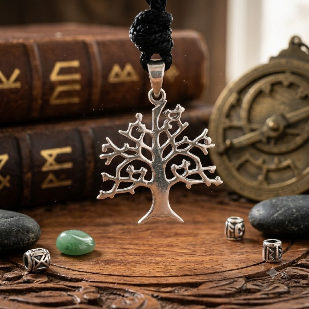 Oak Tree 92.5 Sterling Silver Gold Brass Charm Necklace Pendant Jewelry