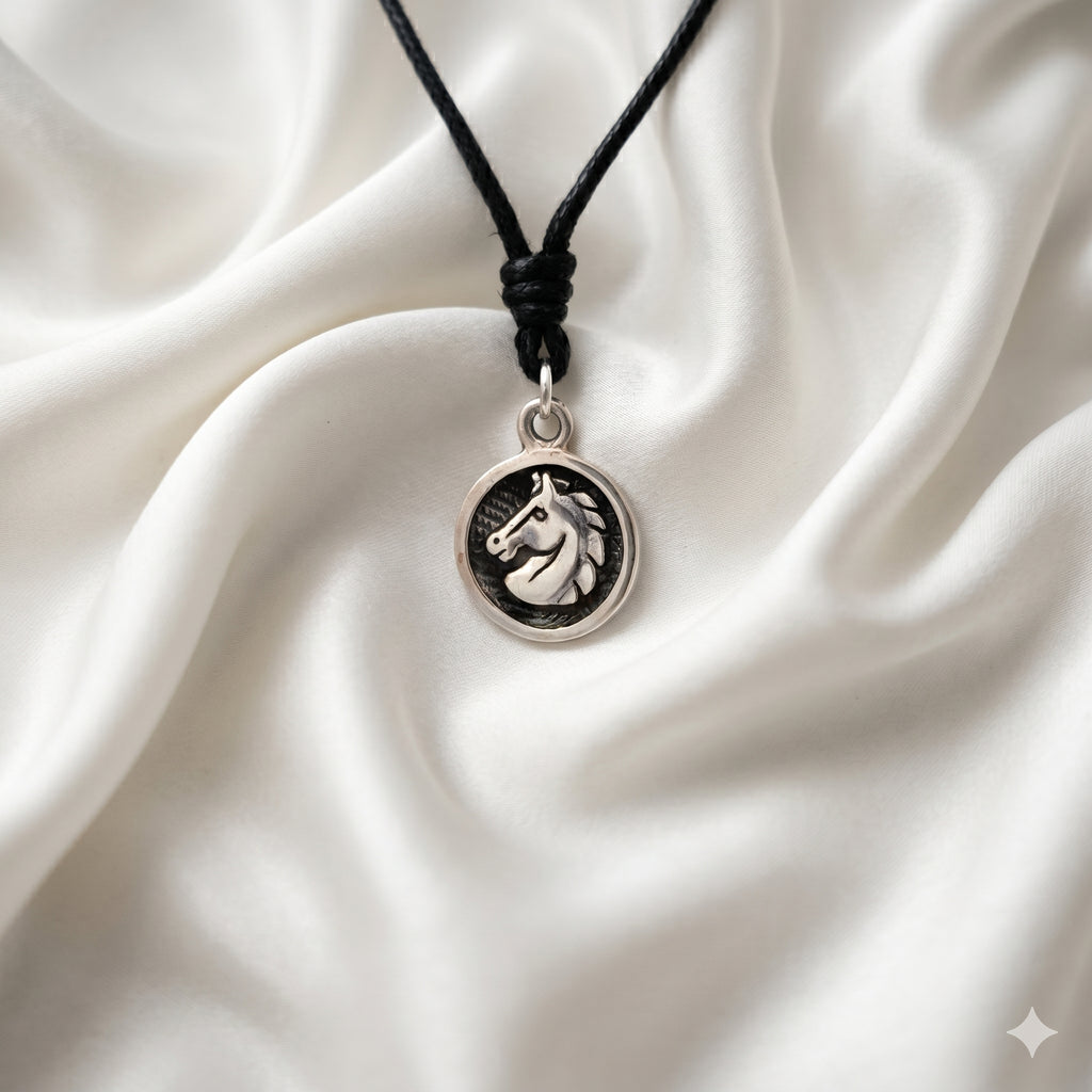 New Horse Stallion 92.5 Sterling Silver Brass Charm Necklace Pendant Jewelry