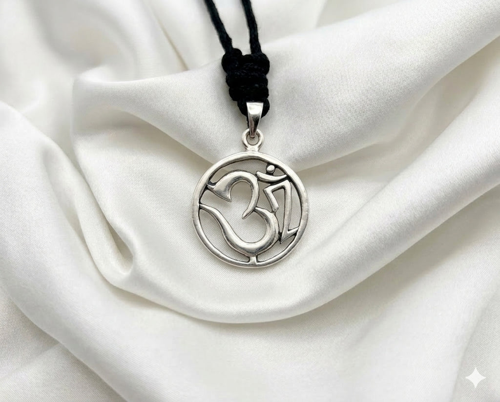 Hindu Aum Ohm Om 92.5 Sterling Silver Pewter Brass Charm Necklace Pendant Jewelry