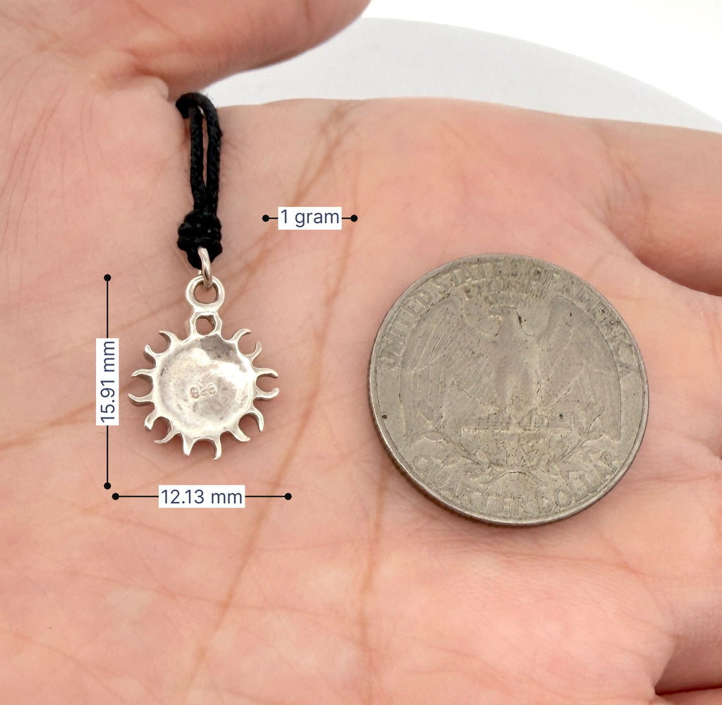Mini Sun 92.5 Sterling Silver Gold Brass Charm Necklace Pendant Jewelry