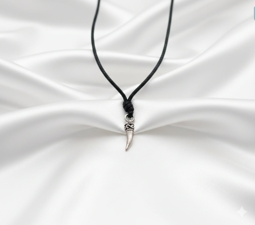 Cute Mini Fang Tooth 92.5 Sterling Silver Gold Brass  Charm Necklace Pendant Jewelry