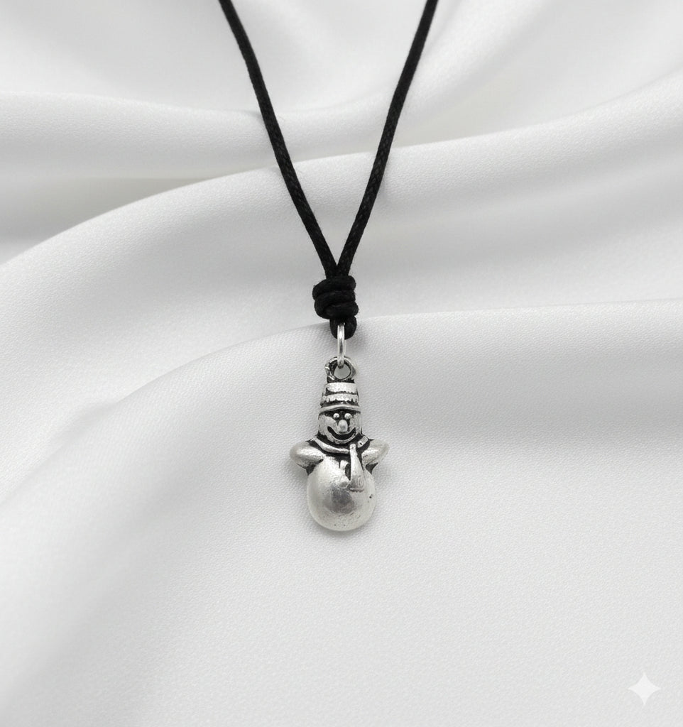 Cute Mini Snowman Frozen 92.5 Sterling Silver Gold Brass Charm Necklace Pendant Jewelry