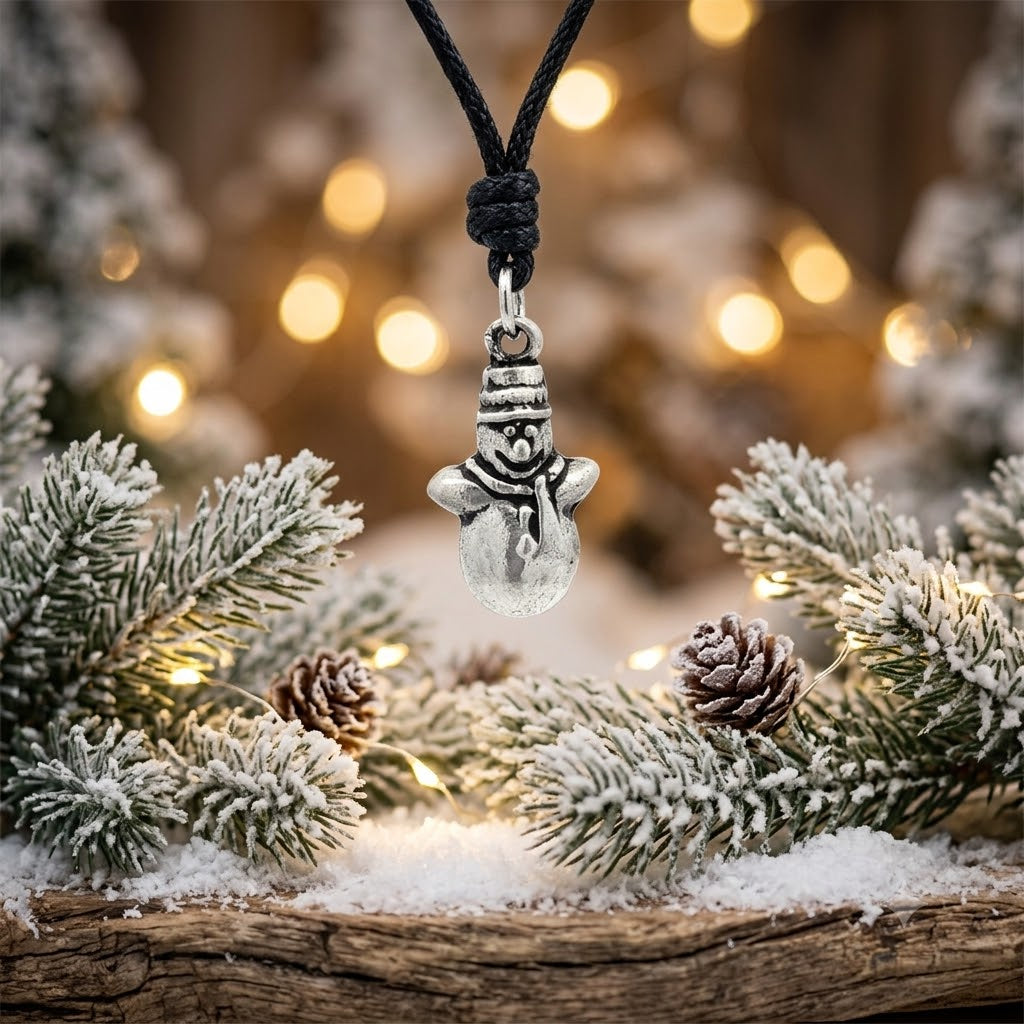 Cute Mini Snowman Frozen 92.5 Sterling Silver Gold Brass Charm Necklace Pendant Jewelry