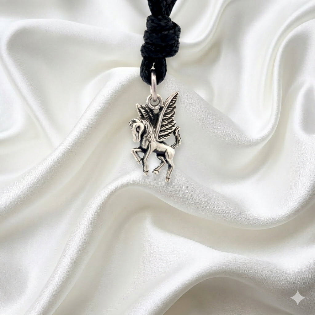 Cute Pegasus 92.5 Sterling Silver Gold Brass Charm Necklace Pendant Jewelry