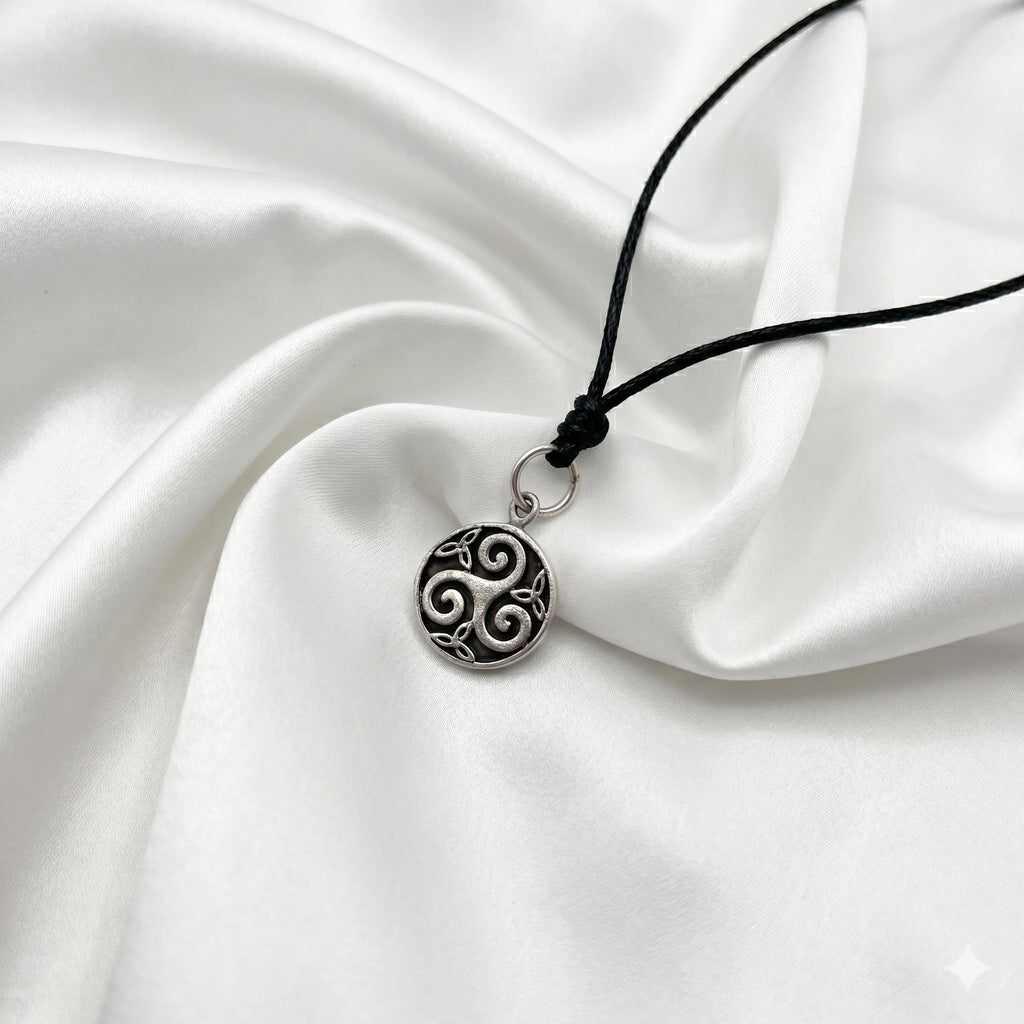 New Trinity Spiral 92.5 Sterling Silver Brass Charm Necklace Pendant Jewelry