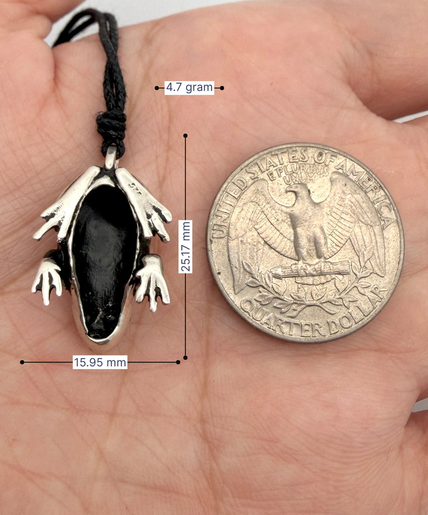 Cute Frog 92.5 Sterling Silver Charm Necklace Pendant Jewelry
