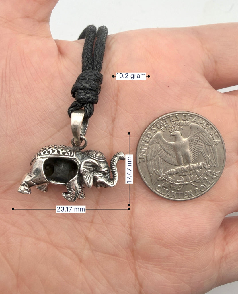 Thai Elephant 92.5 Sterling Silver Pewter Gold Brass Necklace Pendant Jewelry